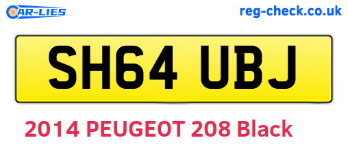 SH64UBJ are the vehicle registration plates.