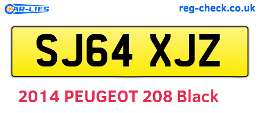 SJ64XJZ are the vehicle registration plates.