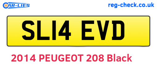SL14EVD are the vehicle registration plates.