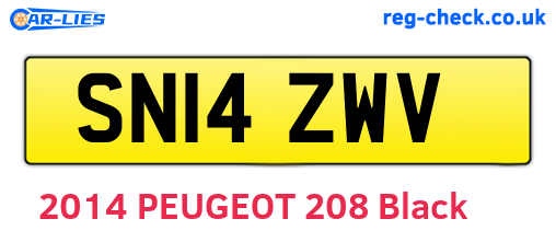 SN14ZWV are the vehicle registration plates.