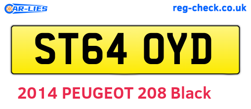 ST64OYD are the vehicle registration plates.