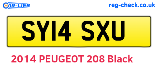 SY14SXU are the vehicle registration plates.