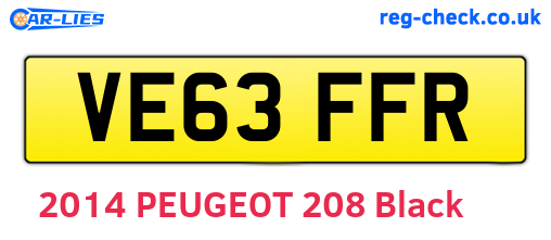 VE63FFR are the vehicle registration plates.
