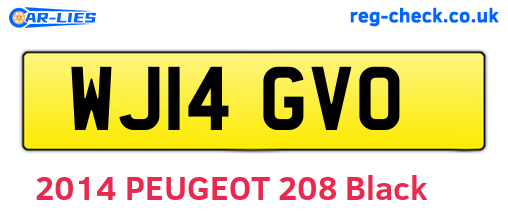 WJ14GVO are the vehicle registration plates.