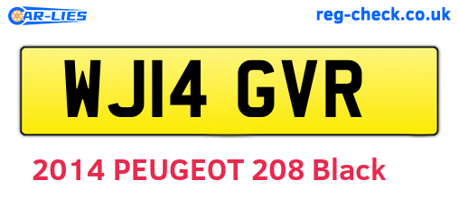 WJ14GVR are the vehicle registration plates.