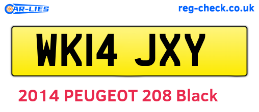 WK14JXY are the vehicle registration plates.