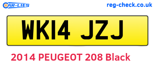 WK14JZJ are the vehicle registration plates.