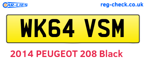 WK64VSM are the vehicle registration plates.