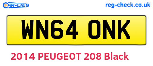 WN64ONK are the vehicle registration plates.