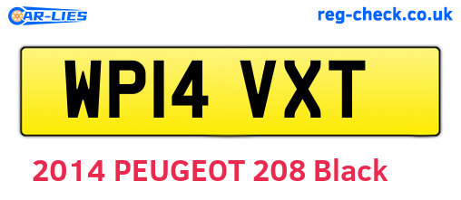 WP14VXT are the vehicle registration plates.