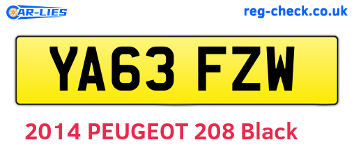 YA63FZW are the vehicle registration plates.