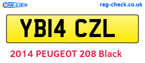 YB14CZL are the vehicle registration plates.