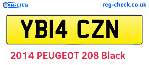 YB14CZN are the vehicle registration plates.