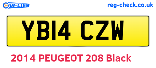 YB14CZW are the vehicle registration plates.