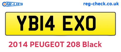 YB14EXO are the vehicle registration plates.