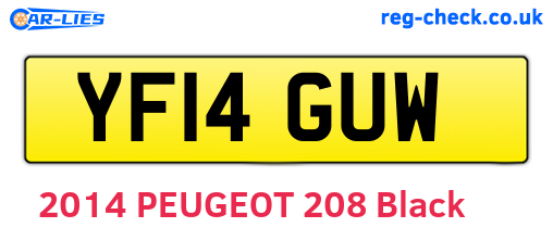 YF14GUW are the vehicle registration plates.