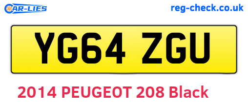 YG64ZGU are the vehicle registration plates.