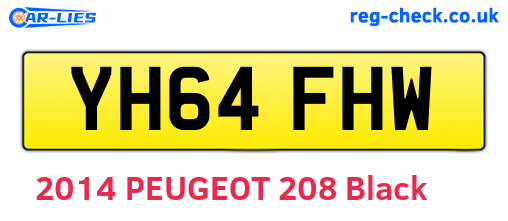 YH64FHW are the vehicle registration plates.