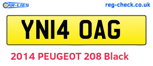 YN14OAG are the vehicle registration plates.