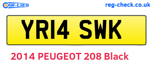 YR14SWK are the vehicle registration plates.