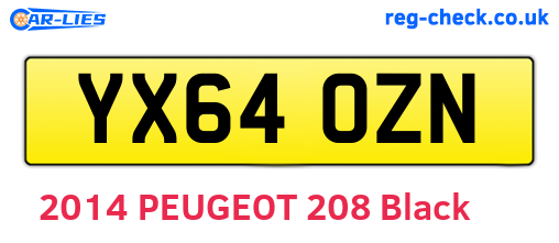 YX64OZN are the vehicle registration plates.