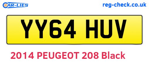 YY64HUV are the vehicle registration plates.