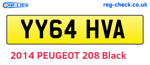 YY64HVA are the vehicle registration plates.