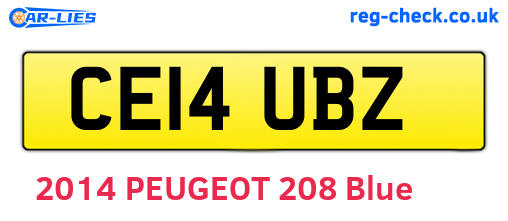 CE14UBZ are the vehicle registration plates.