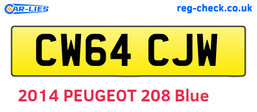 CW64CJW are the vehicle registration plates.