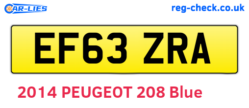 EF63ZRA are the vehicle registration plates.