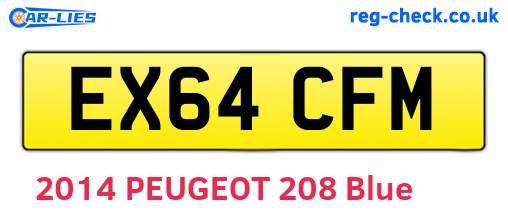 EX64CFM are the vehicle registration plates.