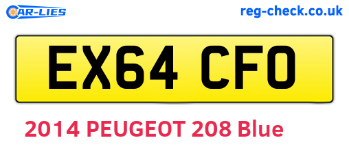 EX64CFO are the vehicle registration plates.