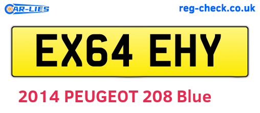 EX64EHY are the vehicle registration plates.