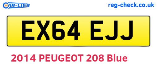 EX64EJJ are the vehicle registration plates.