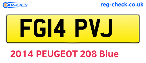 FG14PVJ are the vehicle registration plates.