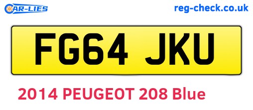 FG64JKU are the vehicle registration plates.