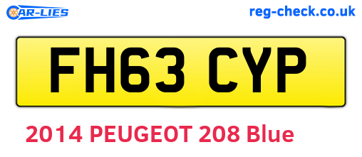 FH63CYP are the vehicle registration plates.