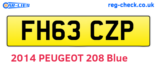 FH63CZP are the vehicle registration plates.