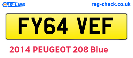 FY64VEF are the vehicle registration plates.