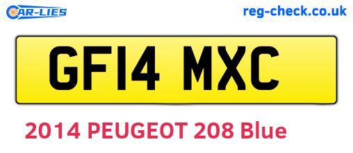 GF14MXC are the vehicle registration plates.