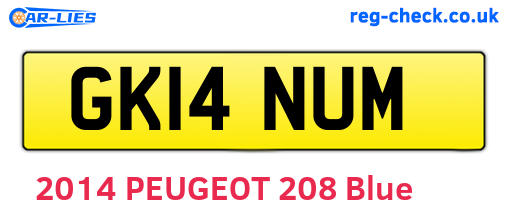 GK14NUM are the vehicle registration plates.