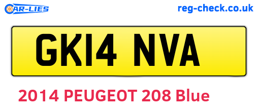 GK14NVA are the vehicle registration plates.