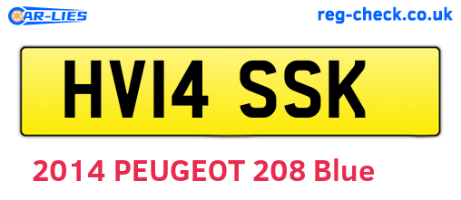HV14SSK are the vehicle registration plates.