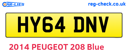 HY64DNV are the vehicle registration plates.