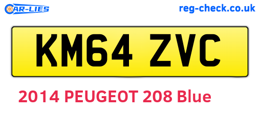 KM64ZVC are the vehicle registration plates.