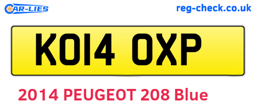 KO14OXP are the vehicle registration plates.