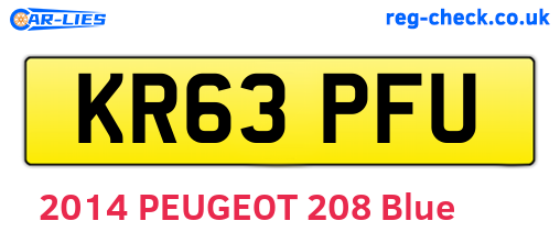 KR63PFU are the vehicle registration plates.