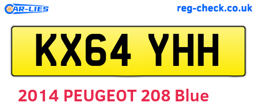 KX64YHH are the vehicle registration plates.