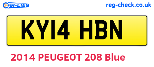 KY14HBN are the vehicle registration plates.