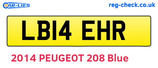 LB14EHR are the vehicle registration plates.